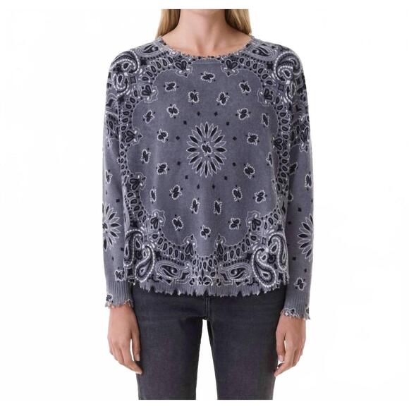 KUJTEN Sweaters - NEW KUJTEN mela bandana bico sweater in flannel gray